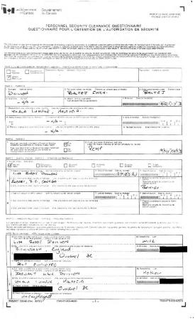 Personnel security clearance questionnaire