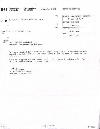 Request for leave in advance