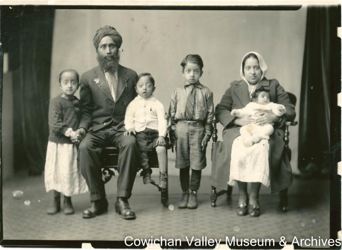 Arjan S. Samrari with his wife and sons, Mohan Singh, Sohan Singh and Bhajan Singh