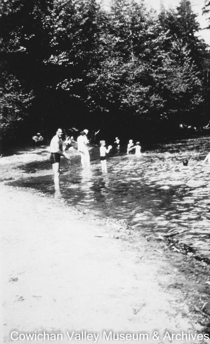 Kishen Singh Parhar at eh [sic] river to swim