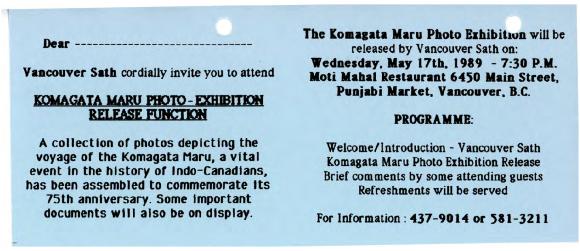 Vancouver Sath cordially invite you to attend