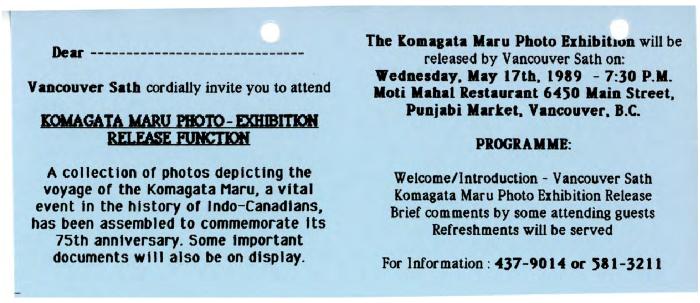 Vancouver Sath cordially invite you to attend