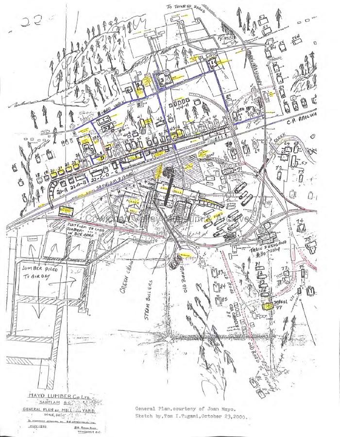 Mayo Lumber Co. Ltd. Sahtlam BC : general plan of mill and yard