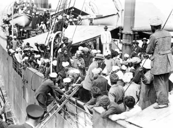 Crowded deck of Komagata Maru