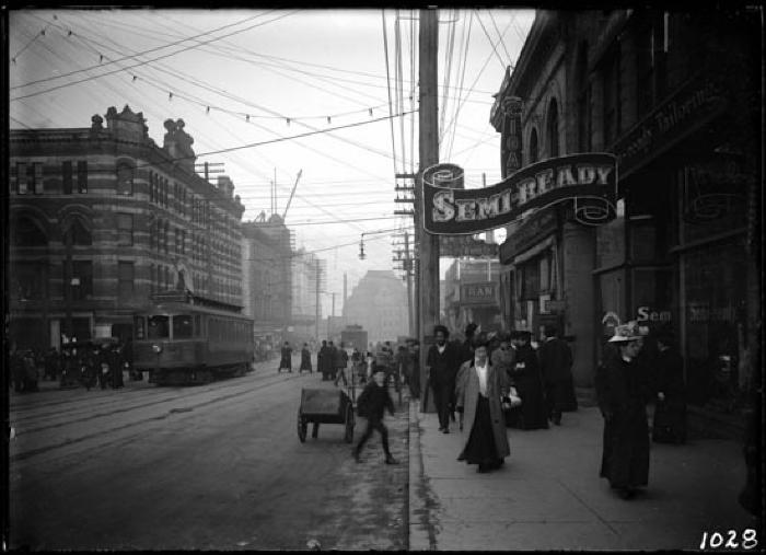 People and business along the 500 to 300 blocks of Granville