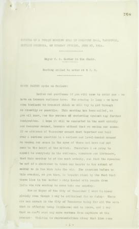 Minutes of a public meeting held in Dominion Hall. Page 1-23