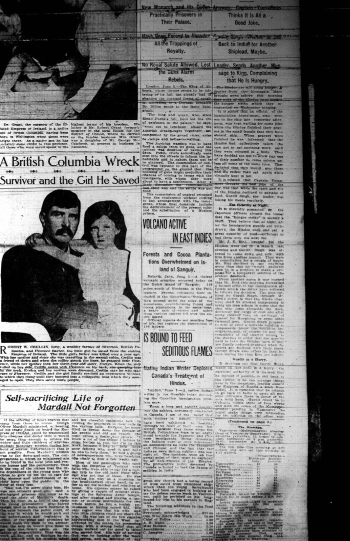 Newsclipping - Vancouver Daily Province: Is bound to feed seditious flames