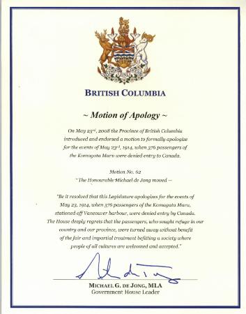 Motion of Apology