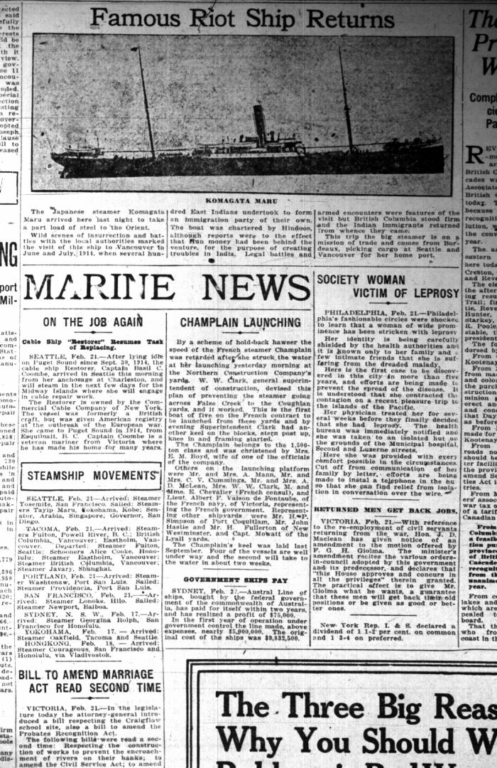 Newsclipping - Vancouver Sun: Famous riot ship returns