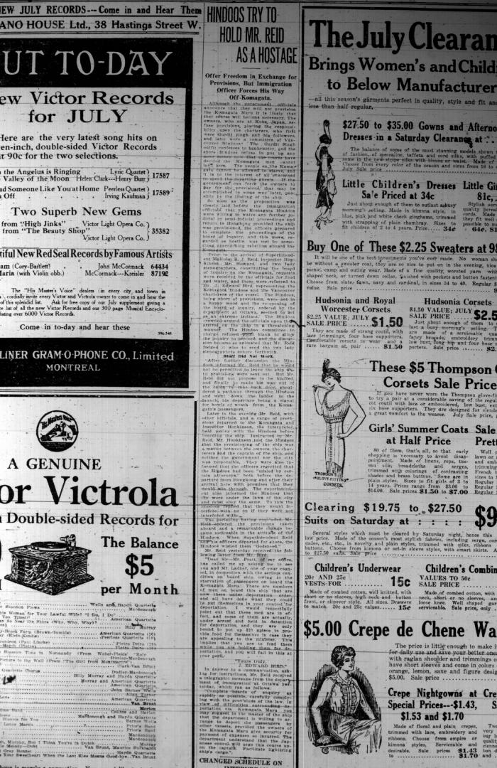 Newsclipping - Vancouver World: Hindoos try to hold Mr. Reid as a hostage