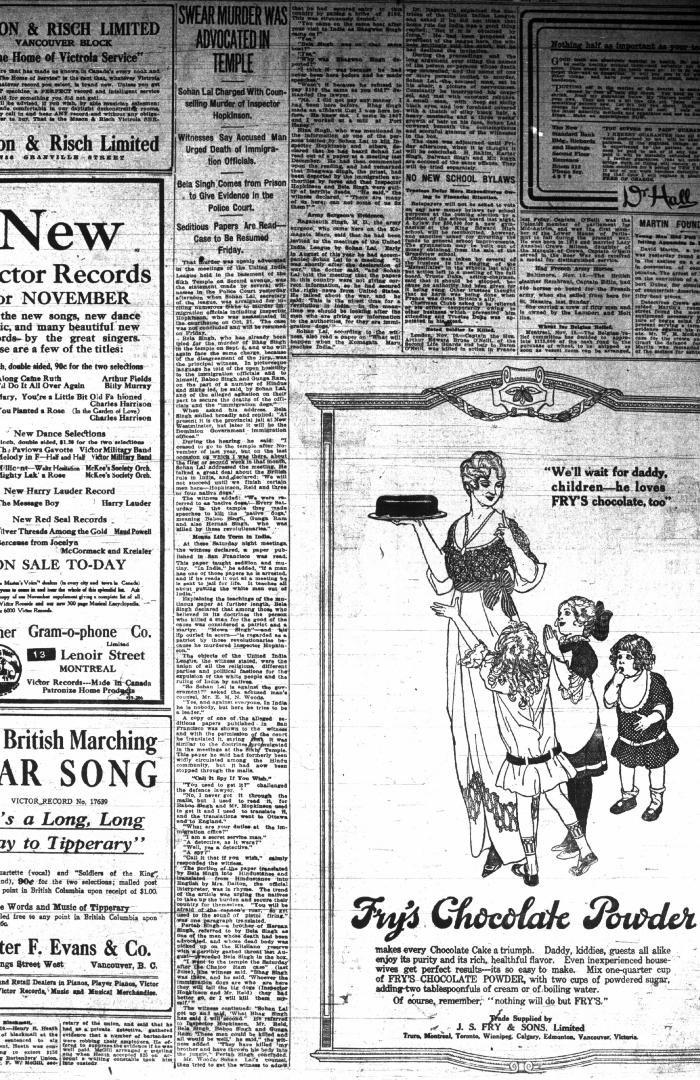 Newsclipping - Vancouver Daily Province: Swear murder was advocated in temple