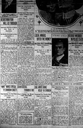 Newsclipping - Vancouver Daily Province: Local Hindus offer the money. Page 1