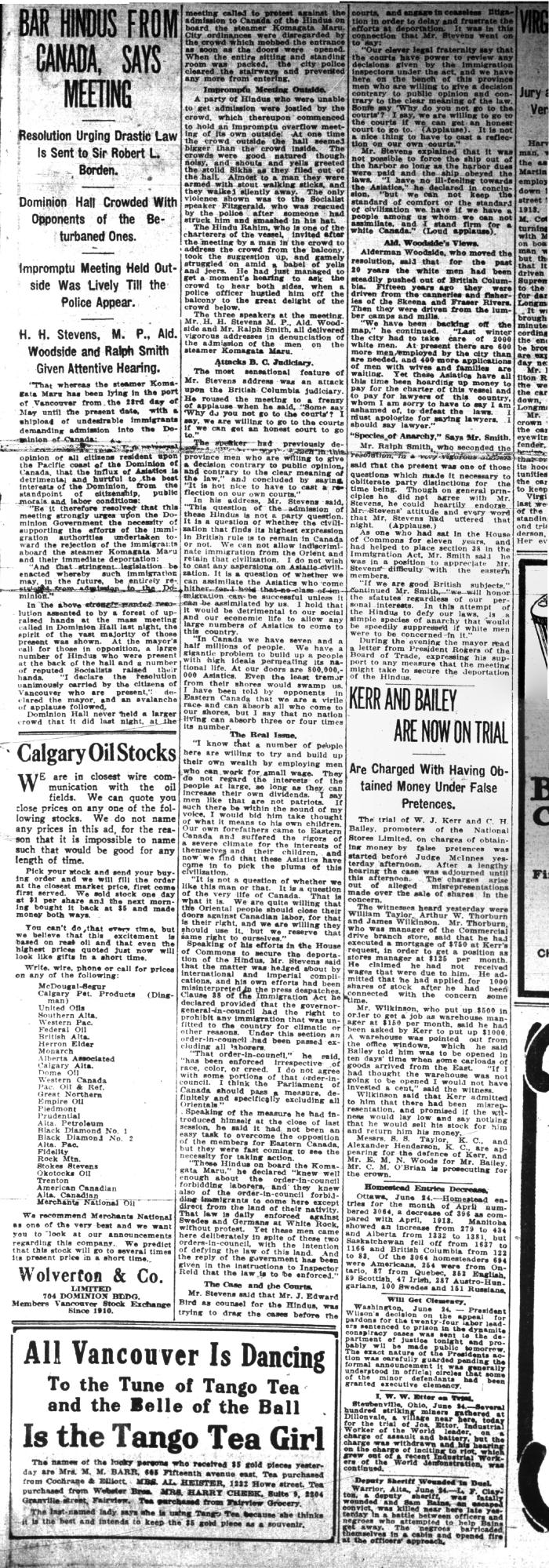 Newsclipping - Vancouver Daily Province: Bar Hindus from Canada, says meeting