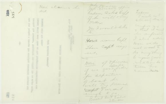 Pencilled notes re Y. A. Hori