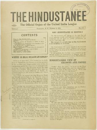 The Hindustanee Volume 1 No. 1 Page 1-8