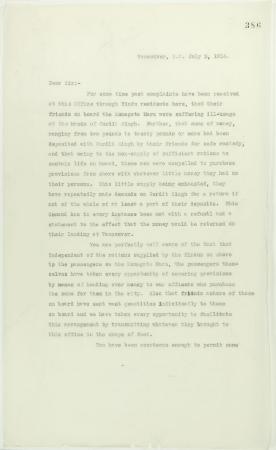 [Correspondence re recent incidents (see pp. 381-385)] Page 1-3