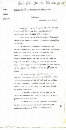 [Earl of Minto, Viceroy of India, to Lord Grey, Governor General, Ottawa]