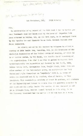 [Extract from William C. Hopkinson, Immigration Inspector, to William W. Cory, Deputy Minister of the Interior]