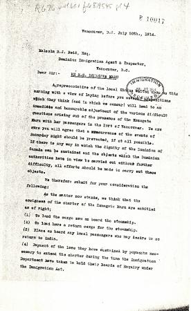 [MacNeill Bird Macdonald & Darling, lawyers, to Malcolm R. J. Reid, Dominion Immigration Agent]