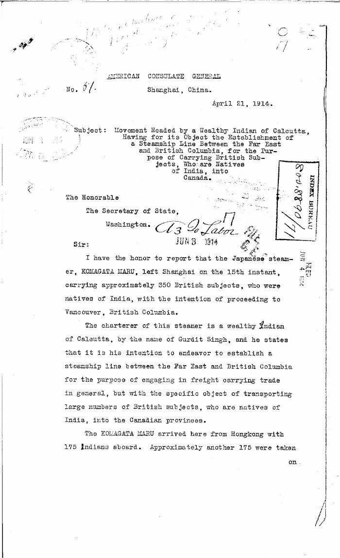 [American Consul General, Shanghai, to William J. Bryan, Secretary of State, Washington]