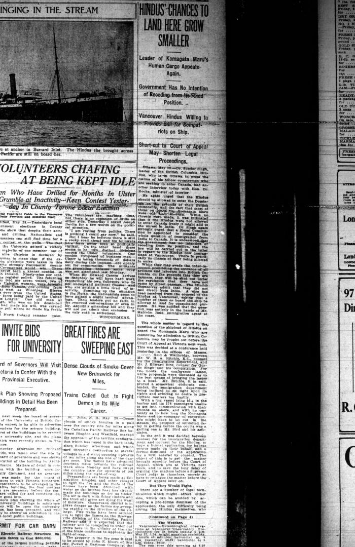 Newsclipping - Vancouver Daily Province: Hindus' chances to land here grow smaller
