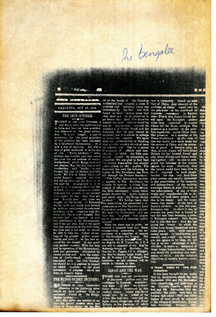 Newspaper clipping - The Bengalee: The Budge-Budge incident