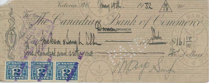 [Cheque from Mayo Singh to Jackson Singh]