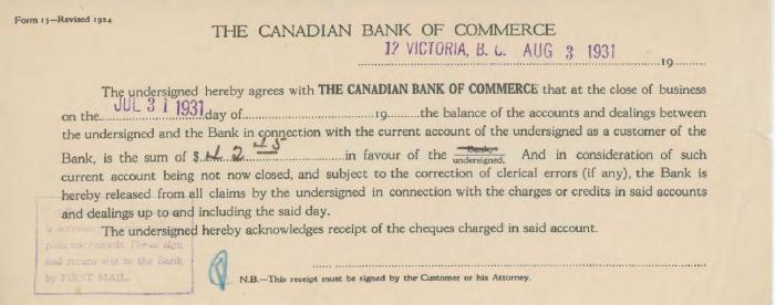 [The Canadian Bank of Commerce Form 13]