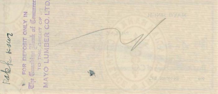 [Cheque from Mayo Singh to Rakhi Kaur]