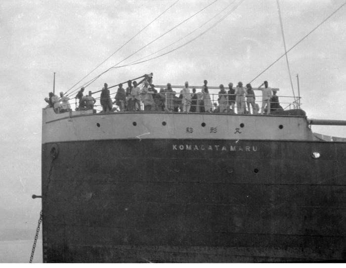 The S.S. Komagata Maru with passengers on decks