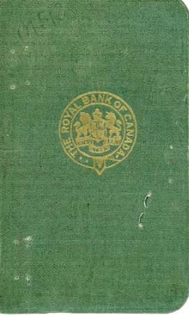 [Green savings account booklet from The Royal Bank of Canada in Victoria, B.C.]