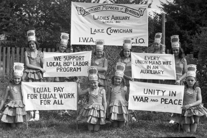 [Photo of 1943 Lake Cowichan Dominion Day parade]