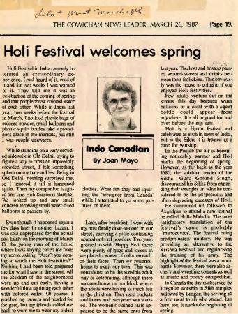 [Holi Festival welcomes spring]