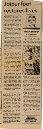 [Jaipur foot restores lives]