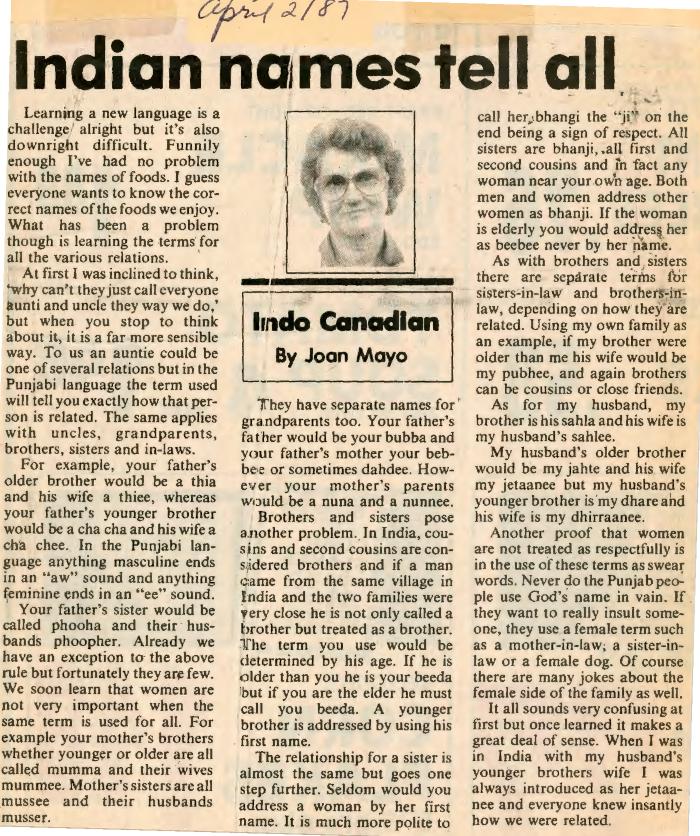 [Indian names tell all]