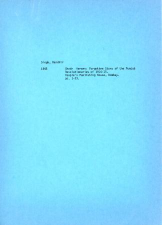 [Notes on "Am I My Brother's Keeper? A Study of British Columbia's Labour