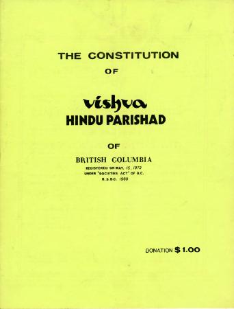 The Constitution of Vishva Hindu Parishad of British Columbia