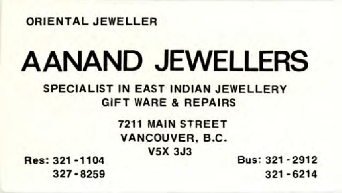 [Print ad for Anand Jewellers]