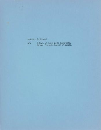 A Study of Third-World Immigrants