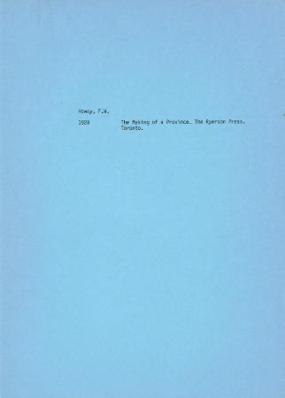 [Handwritten notes on "B.C.: The Making of a Province"]