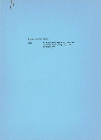 [Handwritten notes on "My Missionary Memories"]