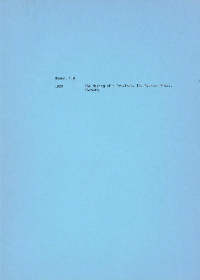 [Handwritten notes on "B.C.: The Making of a Province"]