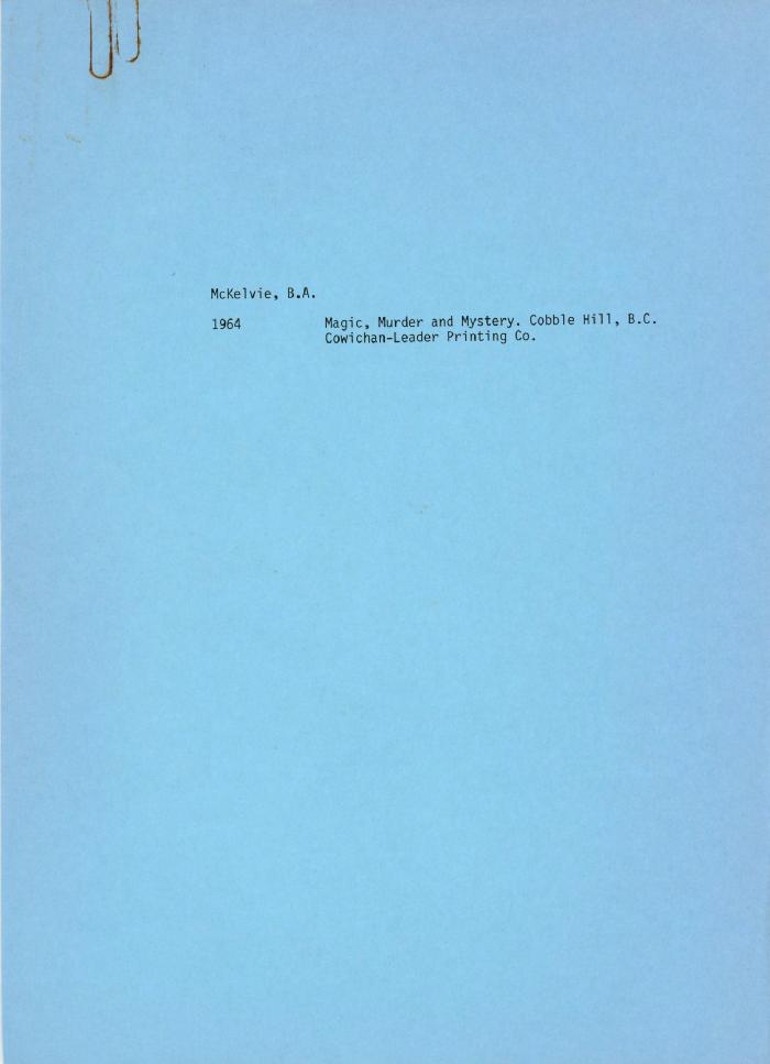 [Handwritten notes on "Magic, Murder and History"]