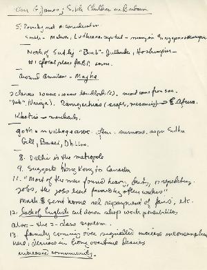 [Handwritten and typewritten notes on the South Asian Community in Britain]