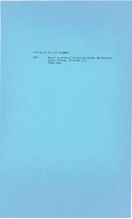 Report on Oriental Activities within the Province