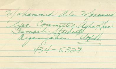 [Handwritten notes on Ismaili women]