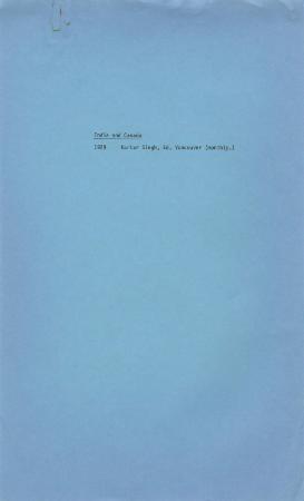 [Handwritten notes on "India and Canada"]