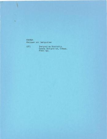 1971 Immigration Statistics