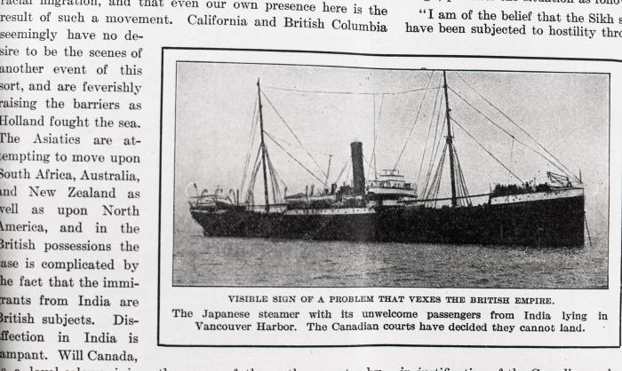 [Newspaper clipping of a photo of Komagata Maru]