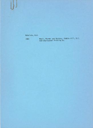 [Handwritten notes on "Magic, Murder and History"]